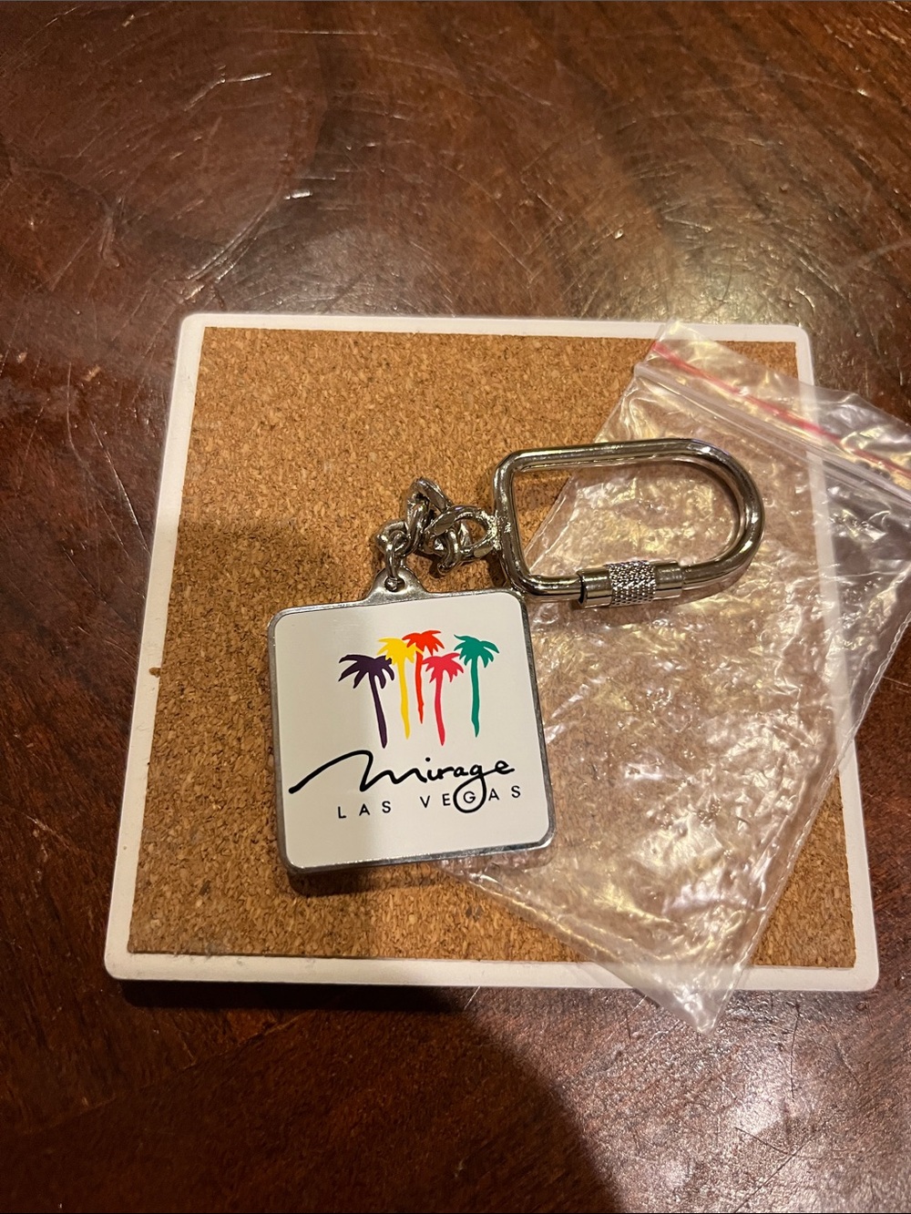 Mirage Las Vegas Palm Tree Silver Keychain Card Holder